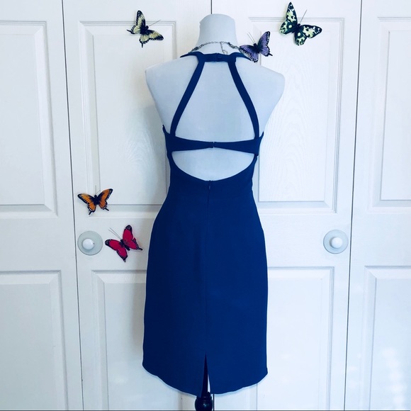 Sexy Blue Strappy Mini Dress - Picture 2 of 9